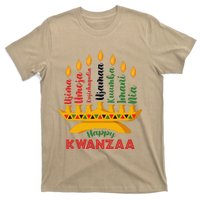 Happy Kwanzaa Kinara Seven Candles Principles Of Kwanzaa T-Shirt