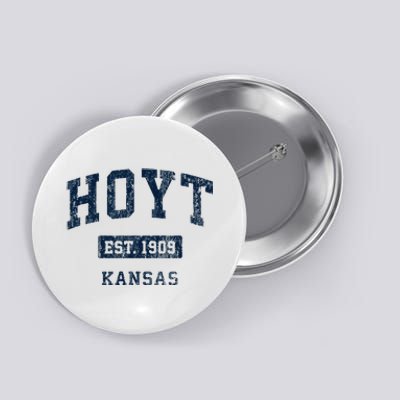 Hoyt Kansas Ks Vintage Sports Established Button