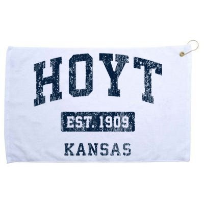 Hoyt Kansas Ks Vintage Sports Established Grommeted Golf Towel