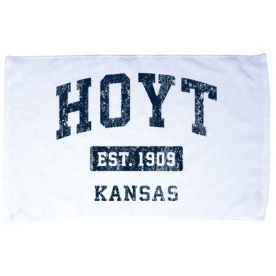 Hoyt Kansas Ks Vintage Sports Established Microfiber Hand Towel