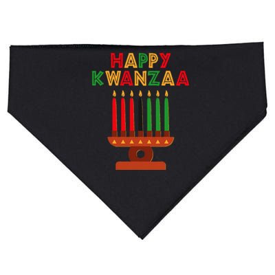 Happy Kwanzaa Kinara Seven Candles African American USA-Made Doggie Bandana