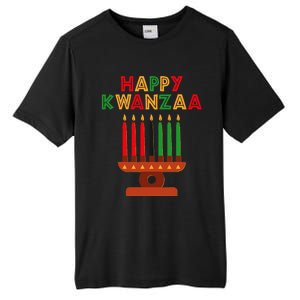 Happy Kwanzaa Kinara Seven Candles African American Tall Fusion ChromaSoft Performance T-Shirt