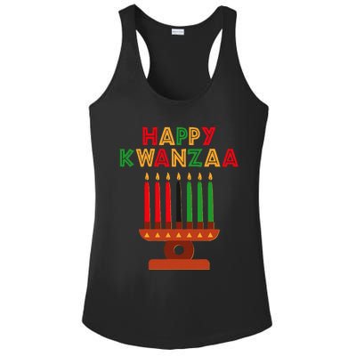 Happy Kwanzaa Kinara Seven Candles African American Ladies PosiCharge Competitor Racerback Tank