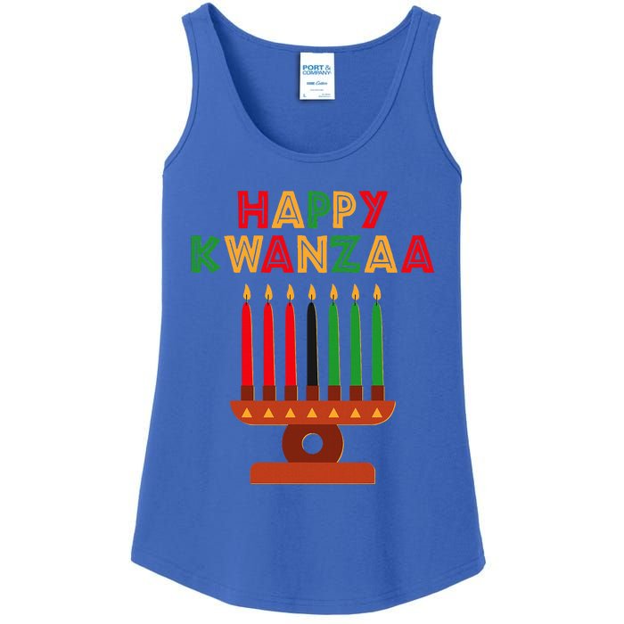 Happy Kwanzaa Kinara Seven Candles African American Ladies Essential Tank