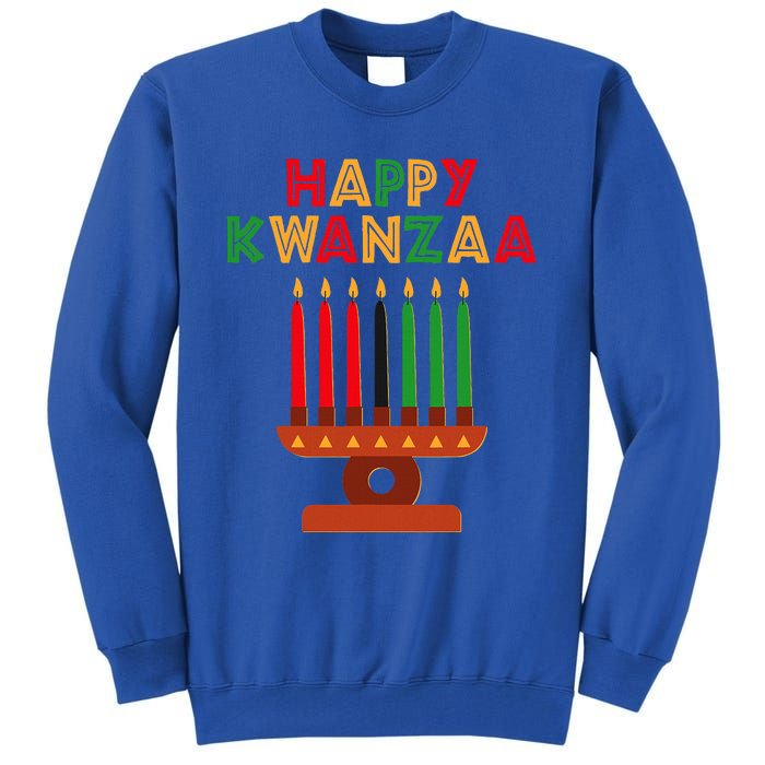 Happy Kwanzaa Kinara Seven Candles African American Tall Sweatshirt