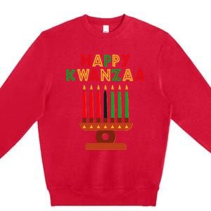 Happy Kwanzaa Kinara Seven Candles African American Premium Crewneck Sweatshirt