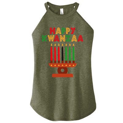 Happy Kwanzaa Kinara Seven Candles African American Women's Perfect Tri Rocker Tank