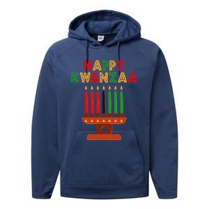 Happy Kwanzaa Kinara Seven Candles African American Performance Fleece Hoodie