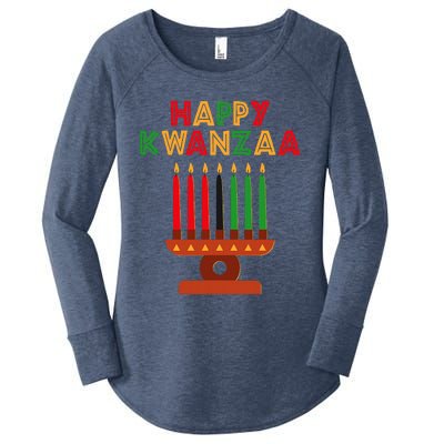 Happy Kwanzaa Kinara Seven Candles African American Women's Perfect Tri Tunic Long Sleeve Shirt