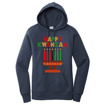 Happy Kwanzaa Kinara Seven Candles African American Women's Pullover Hoodie