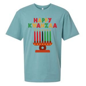 Happy Kwanzaa Kinara Seven Candles African American Sueded Cloud Jersey T-Shirt