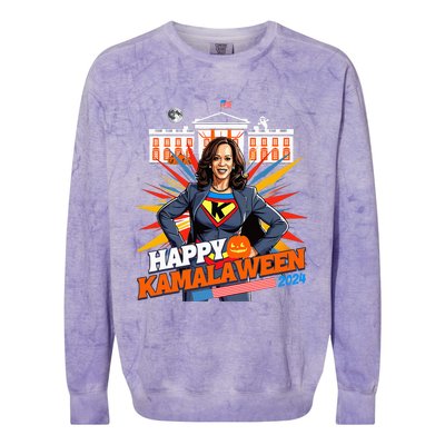 Happy Kamalaween Kamala Harris Halloween Cat Ladies Witches Colorblast Crewneck Sweatshirt