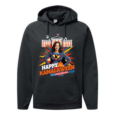 Happy Kamalaween Kamala Harris Halloween Cat Ladies Witches Performance Fleece Hoodie