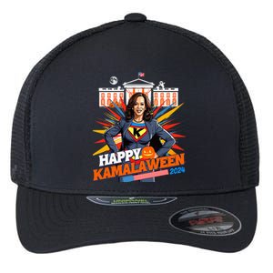 Happy Kamalaween Kamala Harris Halloween Cat Ladies Witches Flexfit Unipanel Trucker Cap