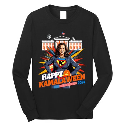 Happy Kamalaween Kamala Harris Halloween Cat Ladies Witches Long Sleeve Shirt