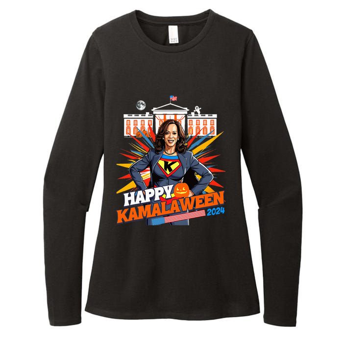 Happy Kamalaween Kamala Harris Halloween Cat Ladies Witches Womens CVC Long Sleeve Shirt