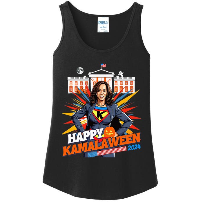 Happy Kamalaween Kamala Harris Halloween Cat Ladies Witches Ladies Essential Tank