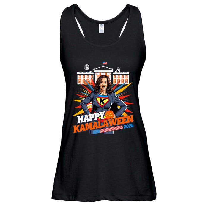 Happy Kamalaween Kamala Harris Halloween Cat Ladies Witches Ladies Essential Flowy Tank