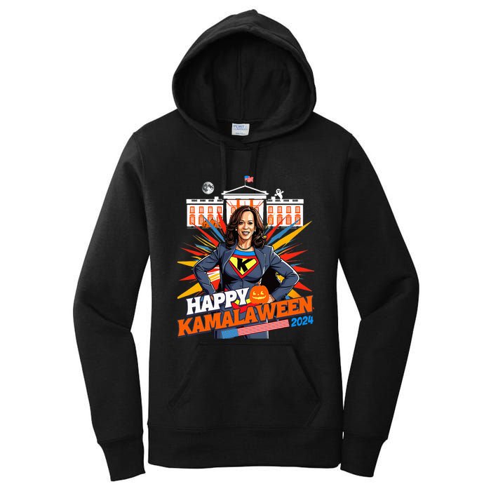 Happy Kamalaween Kamala Harris Halloween Cat Ladies Witches Women's Pullover Hoodie