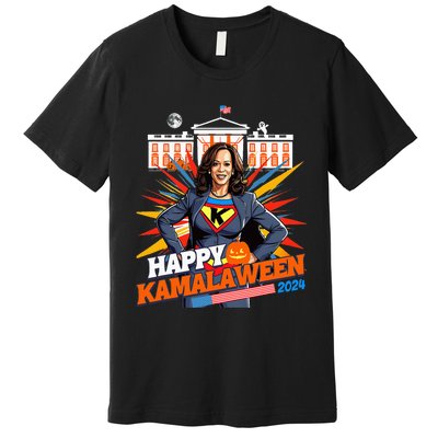 Happy Kamalaween Kamala Harris Halloween Cat Ladies Witches Premium T-Shirt