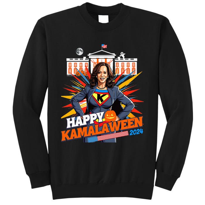 Happy Kamalaween Kamala Harris Halloween Cat Ladies Witches Tall Sweatshirt