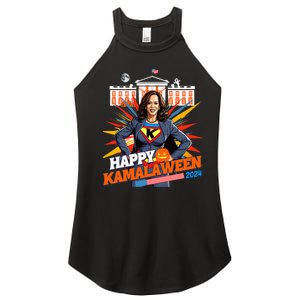 Happy Kamalaween Kamala Harris Halloween Cat Ladies Witches Women's Perfect Tri Rocker Tank