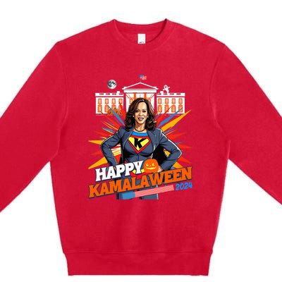 Happy Kamalaween Kamala Harris Halloween Cat Ladies Witches Premium Crewneck Sweatshirt