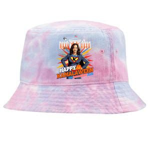 Happy Kamalaween Kamala Harris Halloween Cat Ladies Witches Tie-Dyed Bucket Hat