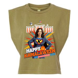 Happy Kamalaween Kamala Harris Halloween Cat Ladies Witches Garment-Dyed Women's Muscle Tee