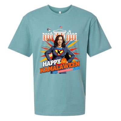 Happy Kamalaween Kamala Harris Halloween Cat Ladies Witches Sueded Cloud Jersey T-Shirt