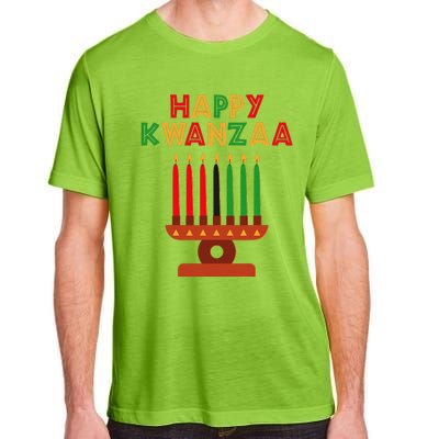 Happy Kwanzaa Kinara Seven Candles African American Adult ChromaSoft Performance T-Shirt