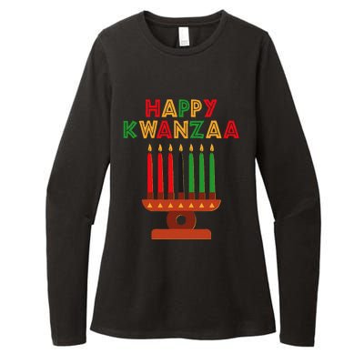 Happy Kwanzaa Kinara Seven Candles African American Womens CVC Long Sleeve Shirt