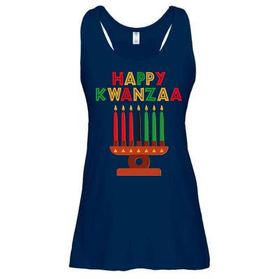 Happy Kwanzaa Kinara Seven Candles African American Ladies Essential Flowy Tank