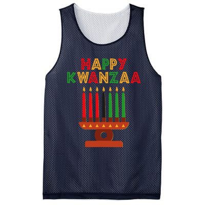 Happy Kwanzaa Kinara Seven Candles African American Mesh Reversible Basketball Jersey Tank