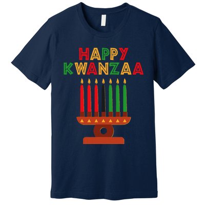 Happy Kwanzaa Kinara Seven Candles African American Premium T-Shirt