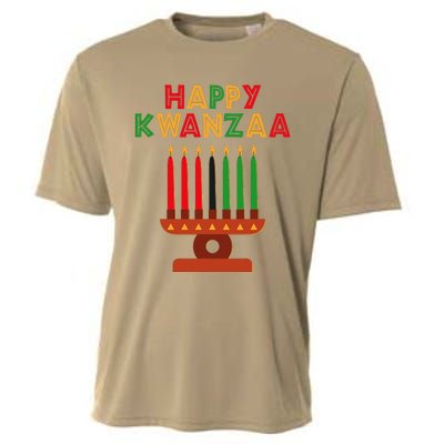 Happy Kwanzaa Kinara Seven Candles African American Cooling Performance Crew T-Shirt