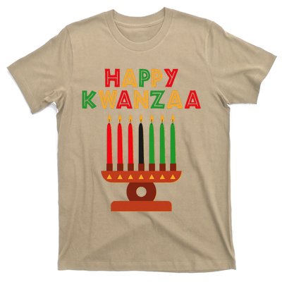 Happy Kwanzaa Kinara Seven Candles African American T-Shirt