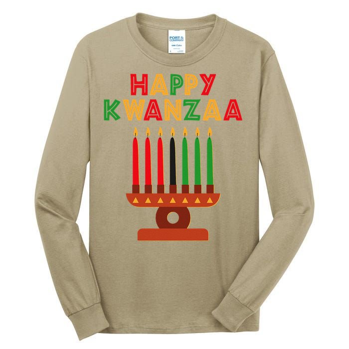 Happy Kwanzaa Kinara Seven Candles African American Tall Long Sleeve T-Shirt