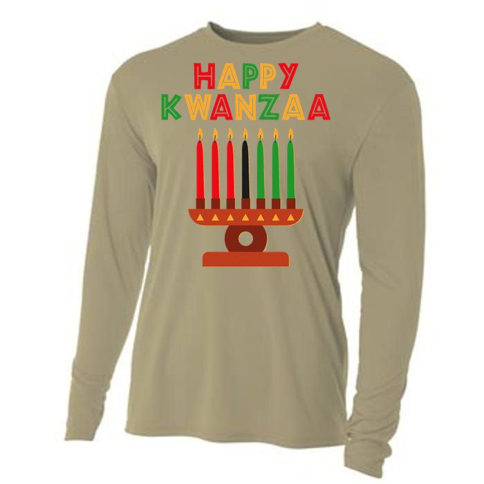 Happy Kwanzaa Kinara Seven Candles African American Cooling Performance Long Sleeve Crew