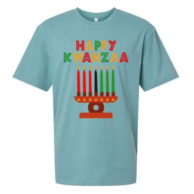 Happy Kwanzaa Kinara Seven Candles African American Sueded Cloud Jersey T-Shirt