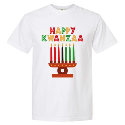 Happy Kwanzaa Kinara Seven Candles African American Garment-Dyed Heavyweight T-Shirt