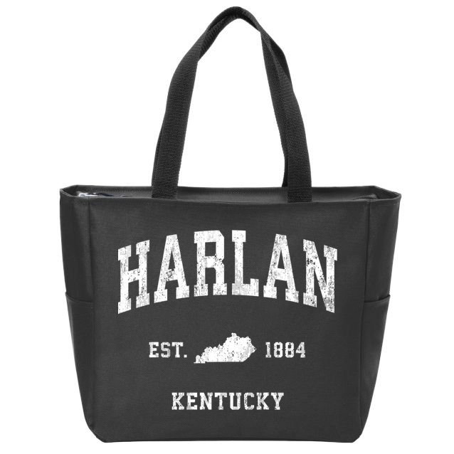 Harlan Kentucky Ky Vintage Established Athletic Sports Design Zip Tote Bag