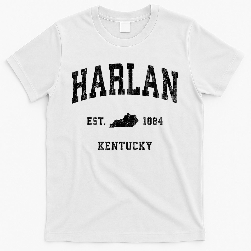 Harlan Kentucky Ky Vintage Established Athletic Sports Design T-Shirt