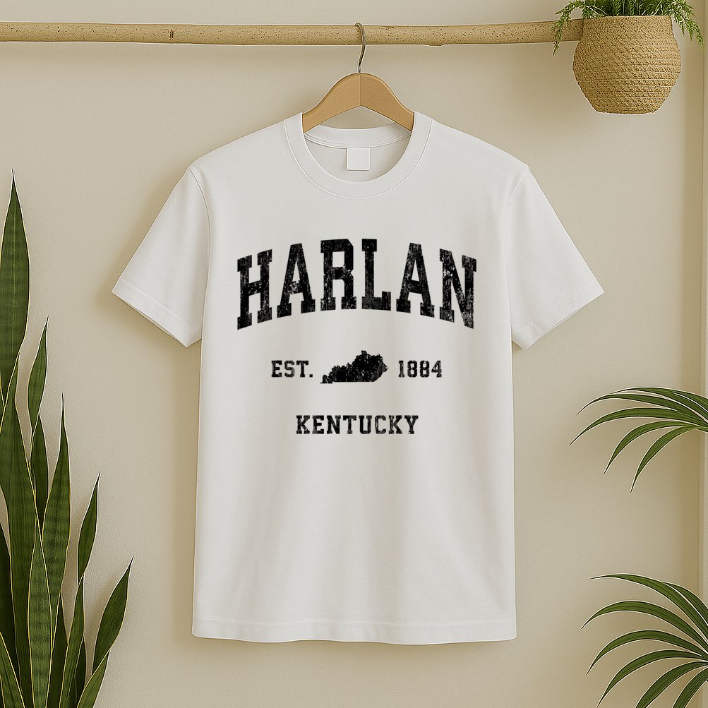 Harlan Kentucky Ky Vintage Established Athletic Sports Design T-Shirt
