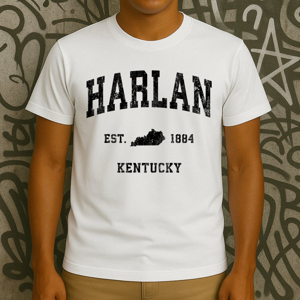 Harlan Kentucky Ky Vintage Established Athletic Sports Design T-Shirt
