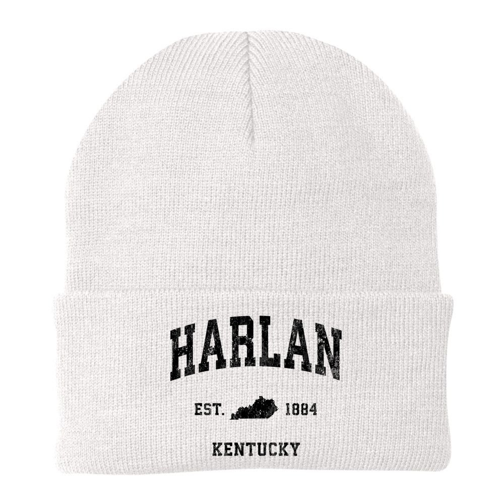 Harlan Kentucky Ky Vintage Established Athletic Sports Design Beanie