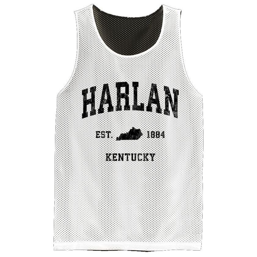 Harlan Kentucky Ky Vintage Established Athletic Sports Design Mesh Reversible Basketball Jersey Tank
