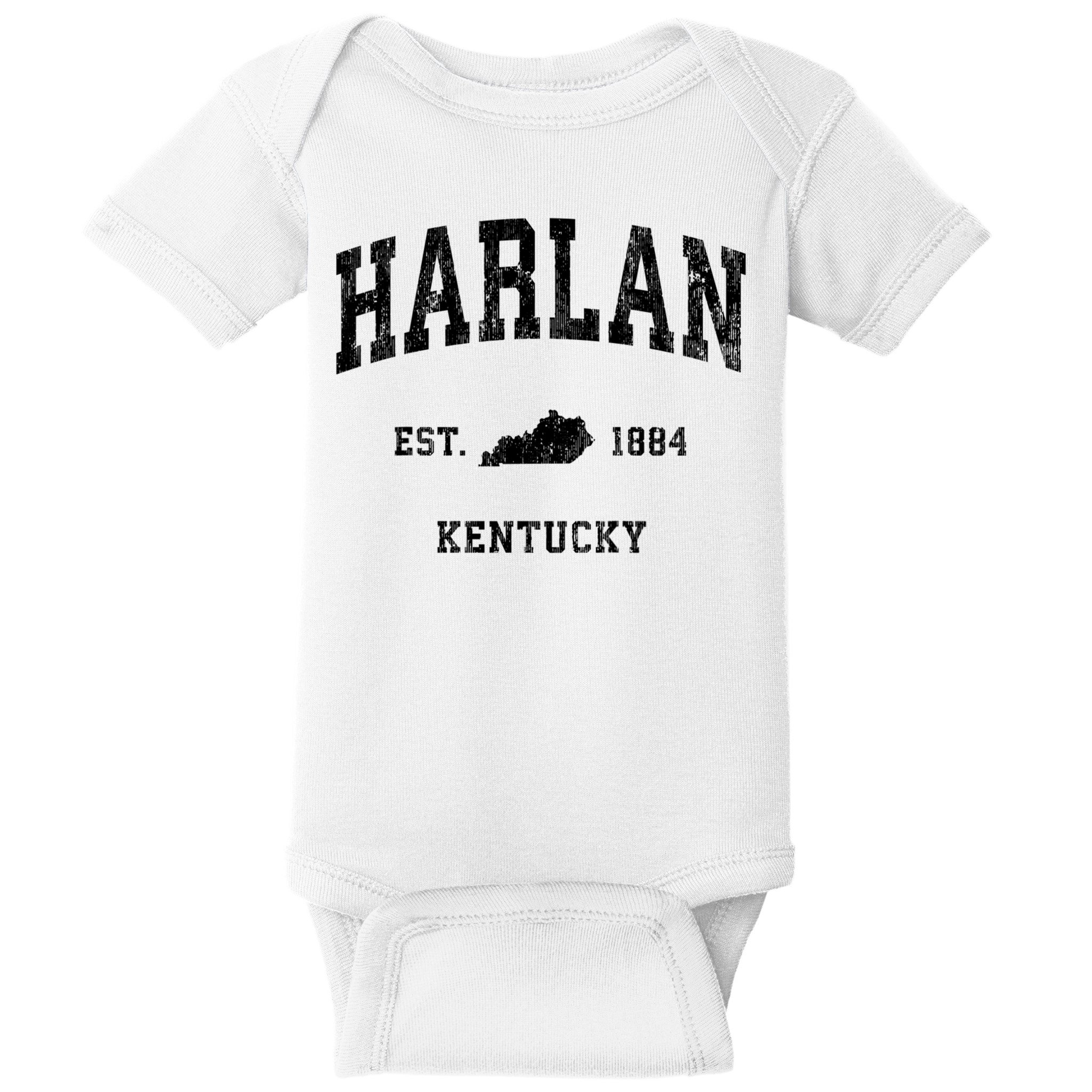 Harlan Kentucky Ky Vintage Established Athletic Sports Design Baby Bodysuit