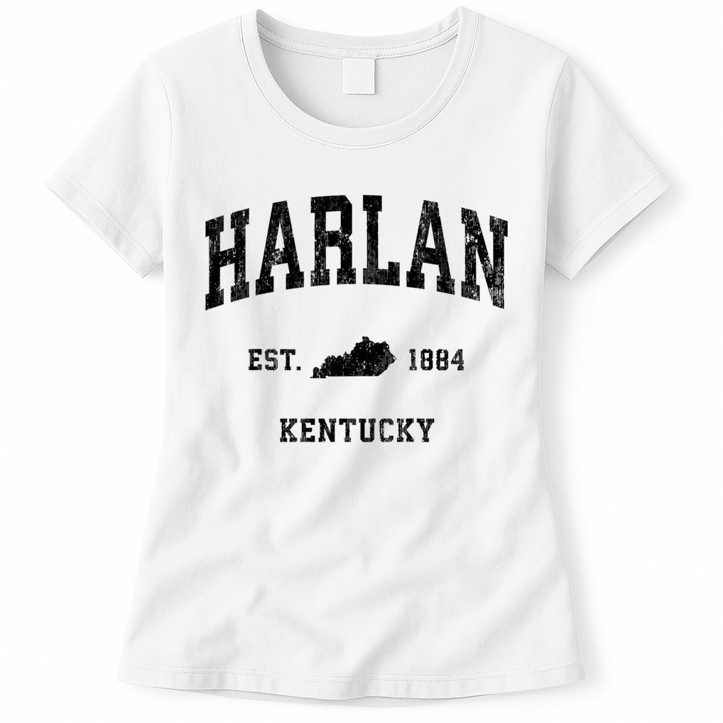 Harlan Kentucky Ky Vintage Established Athletic Sports Design Womens T-Shirt