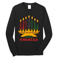 Happy Kwanzaa Kinara Seven Candles Principles Of Kwanzaa Long Sleeve Shirt